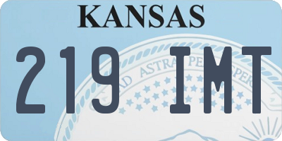 KS license plate 219IMT