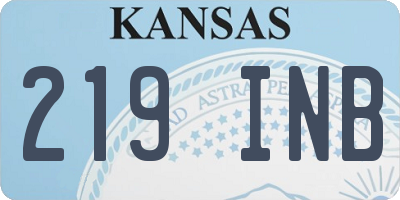 KS license plate 219INB