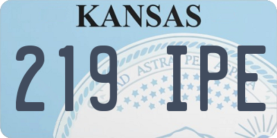 KS license plate 219IPE