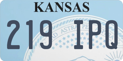 KS license plate 219IPQ