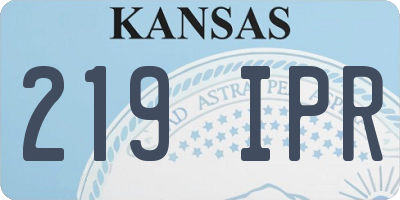 KS license plate 219IPR