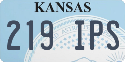 KS license plate 219IPS