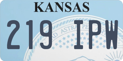 KS license plate 219IPW