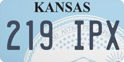 KS license plate 219IPX