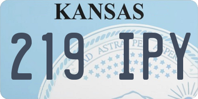 KS license plate 219IPY