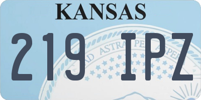 KS license plate 219IPZ