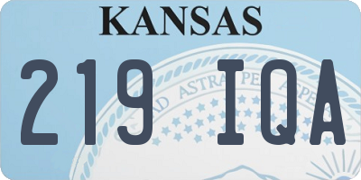 KS license plate 219IQA