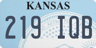 KS license plate 219IQB