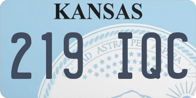 KS license plate 219IQC