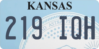 KS license plate 219IQH