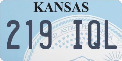KS license plate 219IQL