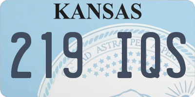 KS license plate 219IQS