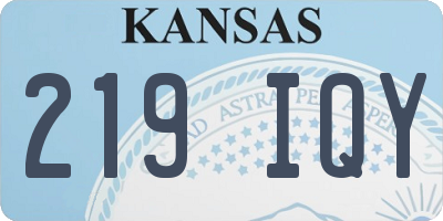 KS license plate 219IQY