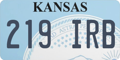 KS license plate 219IRB