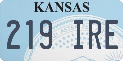 KS license plate 219IRE