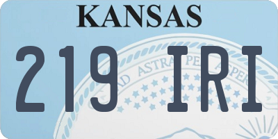 KS license plate 219IRI