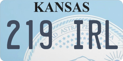 KS license plate 219IRL