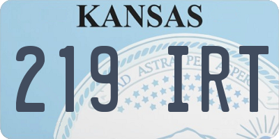 KS license plate 219IRT