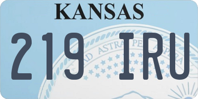 KS license plate 219IRU