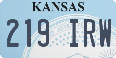 KS license plate 219IRW