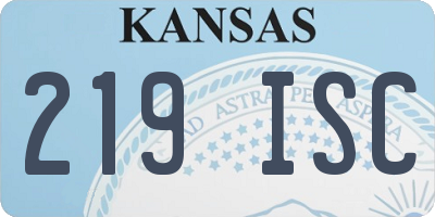 KS license plate 219ISC