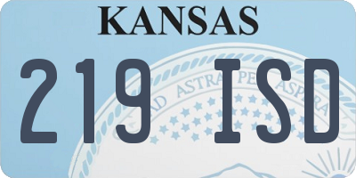 KS license plate 219ISD