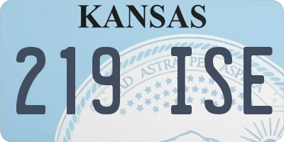 KS license plate 219ISE