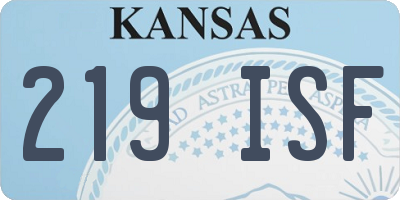 KS license plate 219ISF