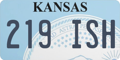 KS license plate 219ISH