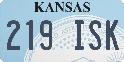 KS license plate 219ISK
