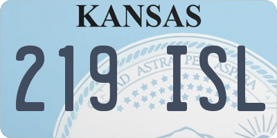 KS license plate 219ISL