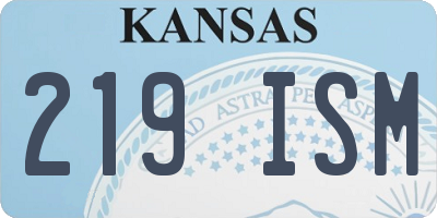 KS license plate 219ISM