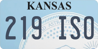 KS license plate 219ISO