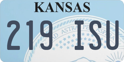 KS license plate 219ISU