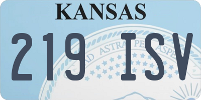 KS license plate 219ISV