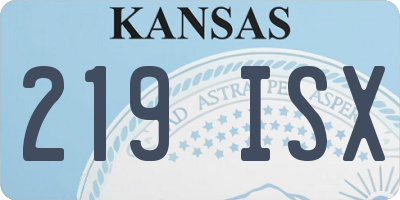 KS license plate 219ISX