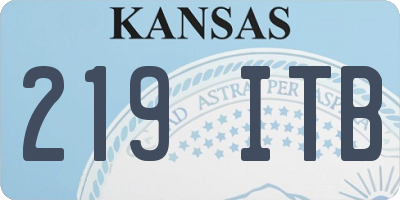 KS license plate 219ITB