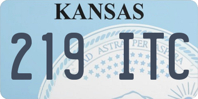 KS license plate 219ITC