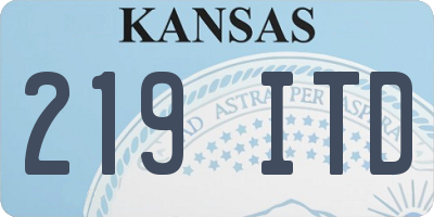 KS license plate 219ITD