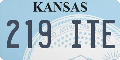KS license plate 219ITE