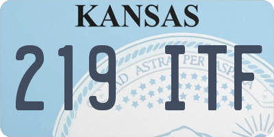 KS license plate 219ITF