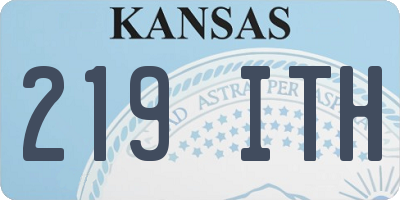 KS license plate 219ITH