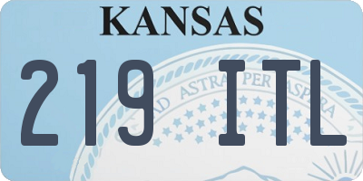 KS license plate 219ITL