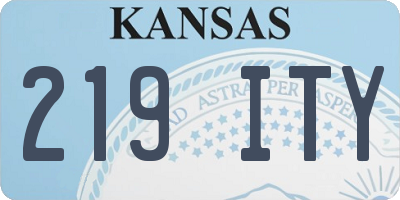 KS license plate 219ITY