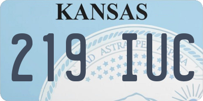 KS license plate 219IUC