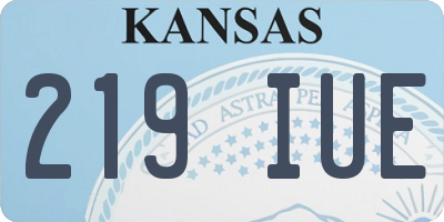 KS license plate 219IUE