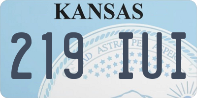 KS license plate 219IUI