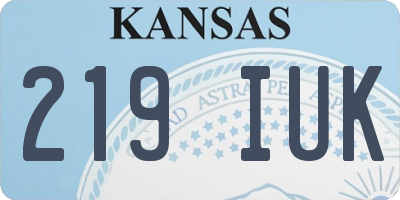 KS license plate 219IUK