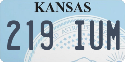 KS license plate 219IUM