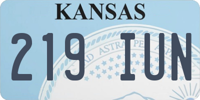 KS license plate 219IUN